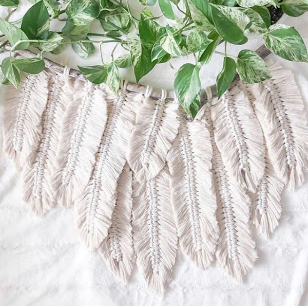 Macrame Feather Art from Alpine Craft Co