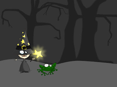 Frog And Witches Halloween 1600 x 1200 Wallpapers