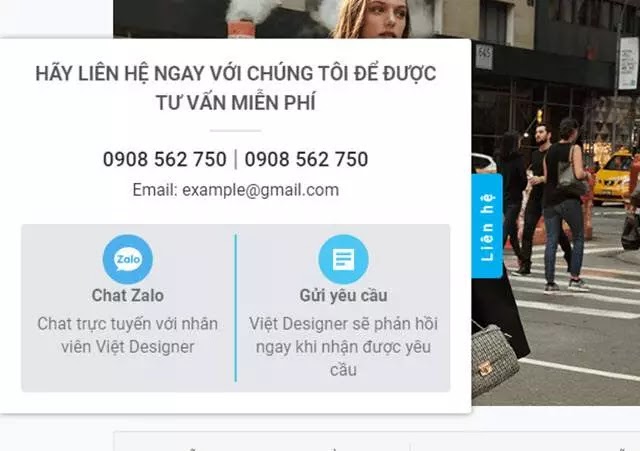 Code liên hệ cho blogspot hiển thị chính giữa bên trái màn hình