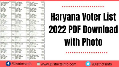Haryana Voter List 2022 PDF Download