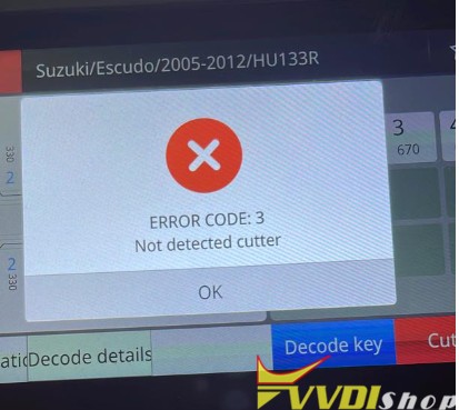 Xhorse Condor II Error Code 3