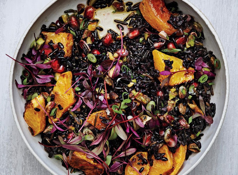 black and wild rice salad with roasted squash recipe from Bon Appetit