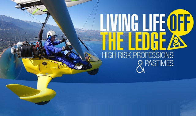 Image: Living Life Off the Ledge, High Risk Professions and Pastimes #infographic