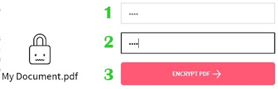 1 enter password 2 confirm password 3 click encrypt pdf