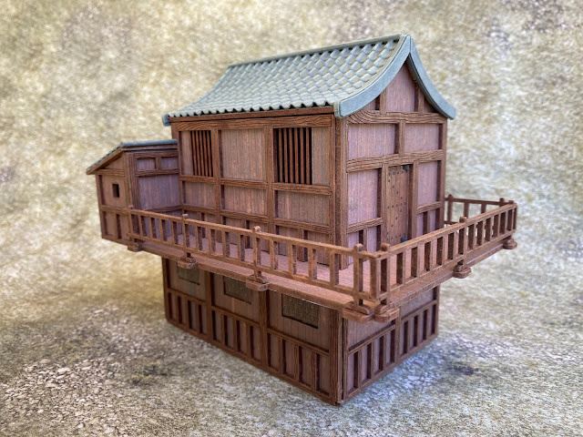 Modified  warbases.co.uk 28mm MDF Zhu house for Back of Beyond and WW2 Chinese wargaming