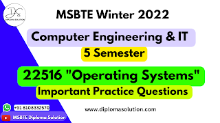 22516 Operating Systems Important Questions for MSBTE Exam | CO IT 5 Semester