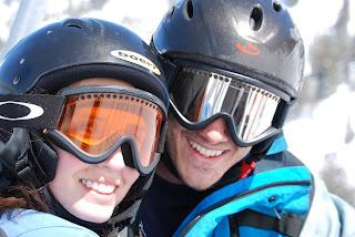 David and Lindsey close up on the chair lift