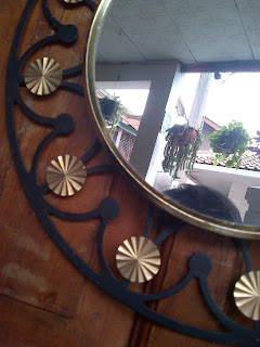 Gaya Antik Galeri Vintage Cermin  Bulat Ornamen  Unik 