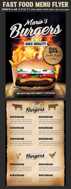  Food Burger Menu Flyer
