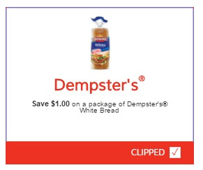 Dempsters $1 Off White Bread Coupon