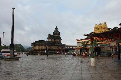 Horanadu Annapoorneshwari Temple. The temple premises were lit