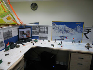 mesmerizing office cubicle decoration feats army table displays and snowy mountain painting ideas