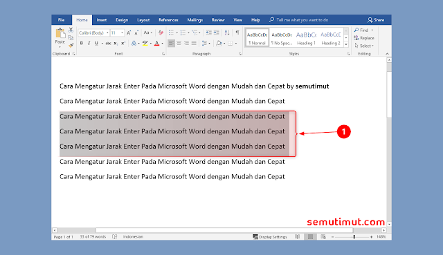 Cara Mengatur Jarak Enter di Word 2010