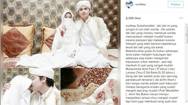 Alvin, Putra Ustad Arifin Ilham Menikah di Usia 17 Tahun 