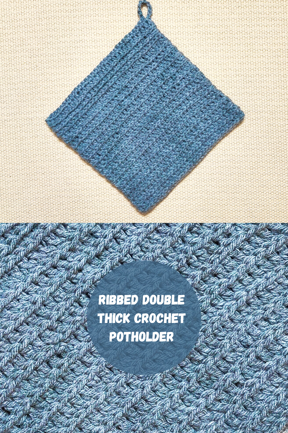 Raji's Craft Hobby: Ribbed Double Thick Crochet Square Potholder