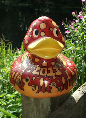 The Norwich Wine Festival Duck designed and painted by Roberta Wood