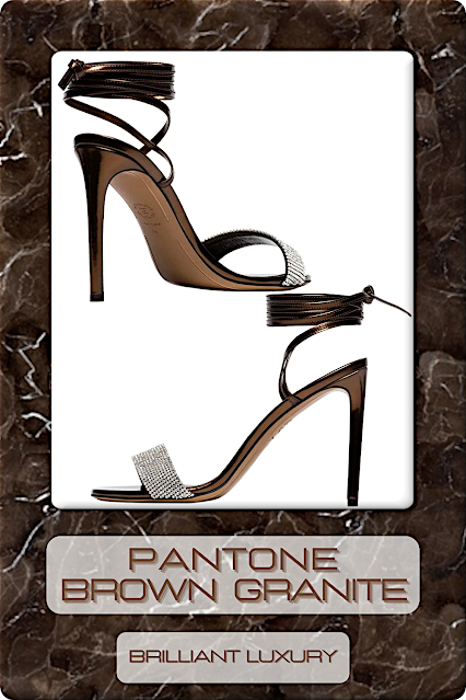♦Pantone Fashion Color Brown Granite #pantone #fashioncolor #brown #shoes #bags #brilliantluxury