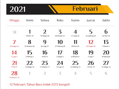 Gratis Template Kalendar 2021