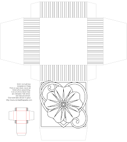 Printable rose gift box to color from Don't Eat the Paste