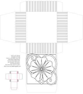 Printable rose gift box to color from Don't Eat the Paste