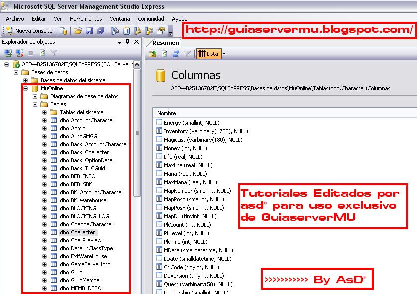 Mostrando tablas de la base ya restaurada