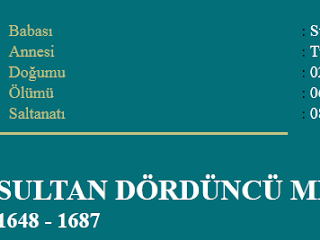 SULTAN DÖRDÜNCÜ MEHMED