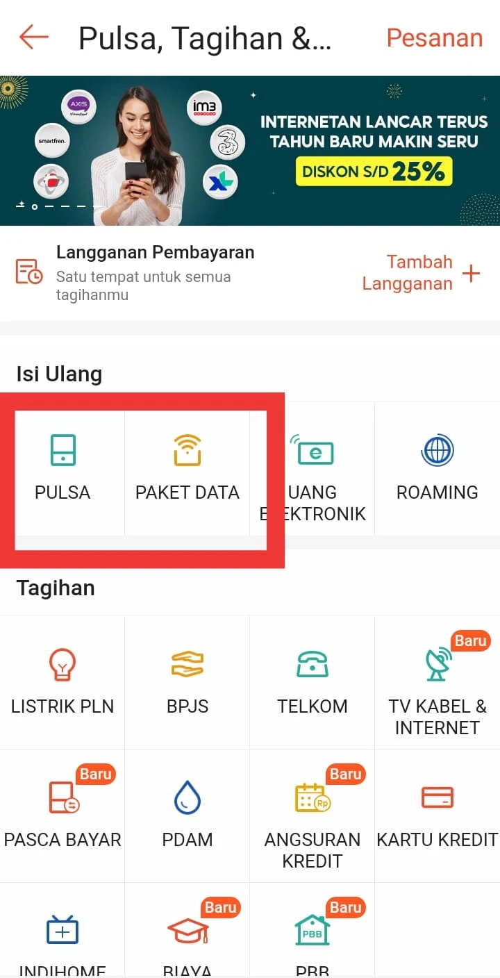 Cara Beli Pulsa dan Paket Data di Shopee Biar Dapat Cashback