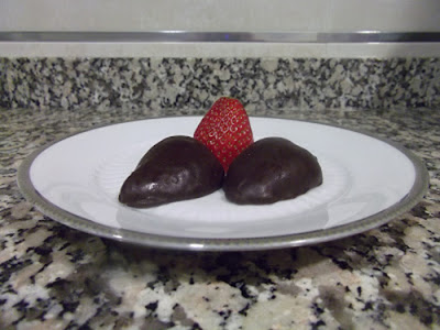 Strawberries with chocolate topping