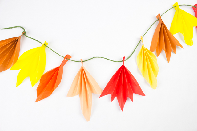 how to make a lovely accordion folded paper leaf banner with kids