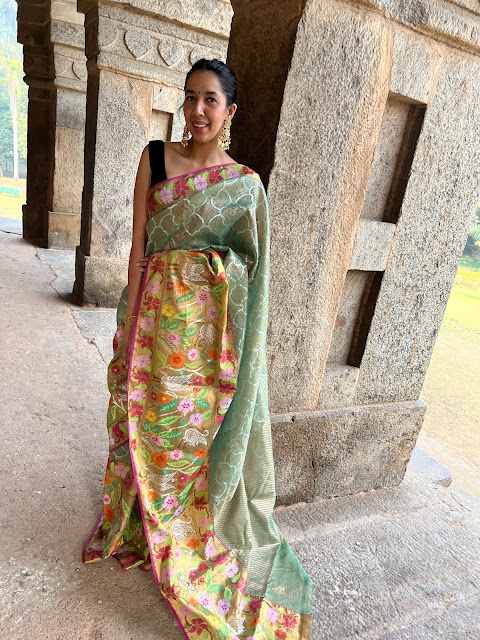 Double tissue kota doria saree with nimbus pattern