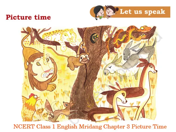 NCERT Class 1 English Mridang Chapter 3 Picture Time, Picture Time Class 1 English Chapter 3