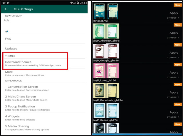 download tema pada aplikasi GB whatsapp