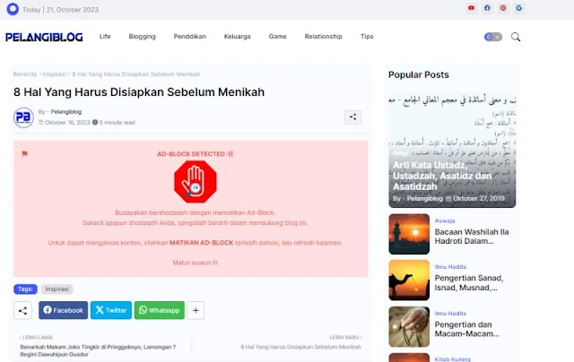 Memasang Script Anti Adblock di Blogger