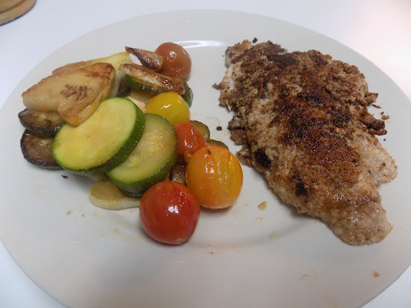 An eat local challenge...challenge (Pecan Crusted Catfish with sauteed summer veggies)