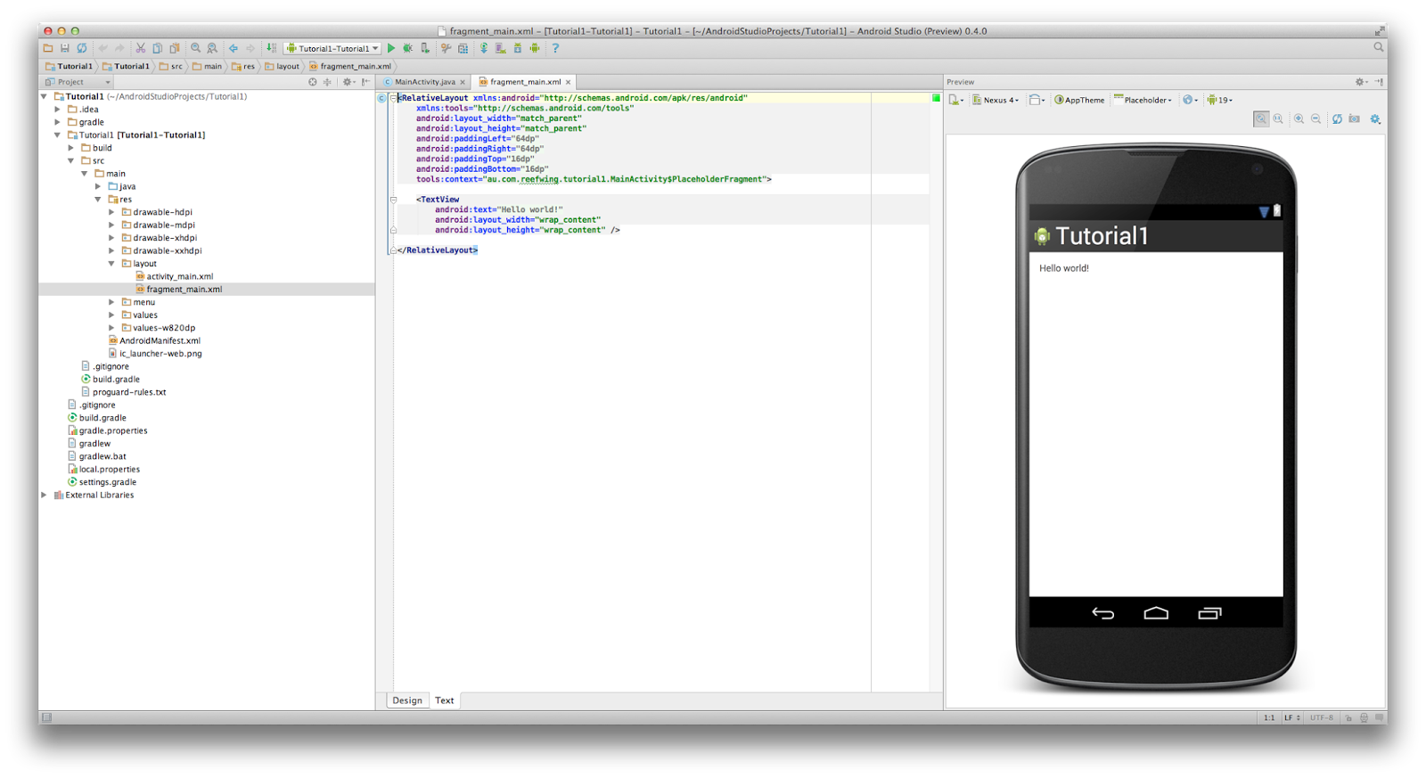 Android Studio Tutorials: Your First Android App - Hello ...