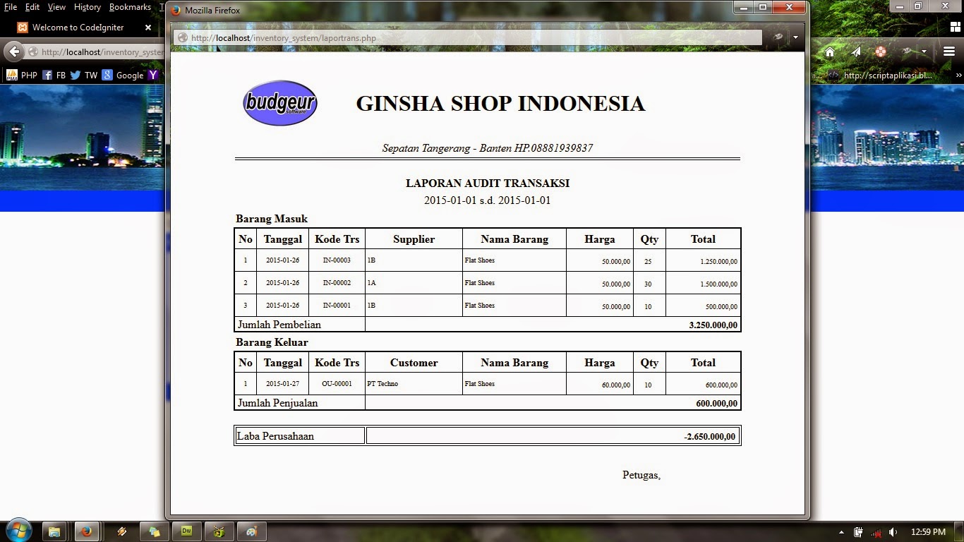 Skripsi Sistem Informasi Inventory Barang | Kumpulan contoh