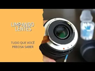 Miniatura do vídeo do Youtube, com uma lente sendo limpa