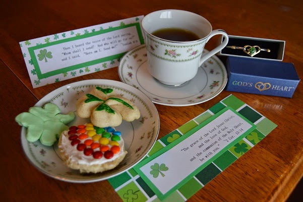 St Patrick's day tea with sweet treats