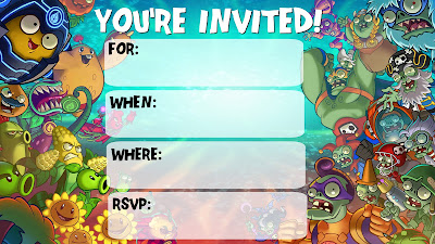 plants vs zombies printable invitations