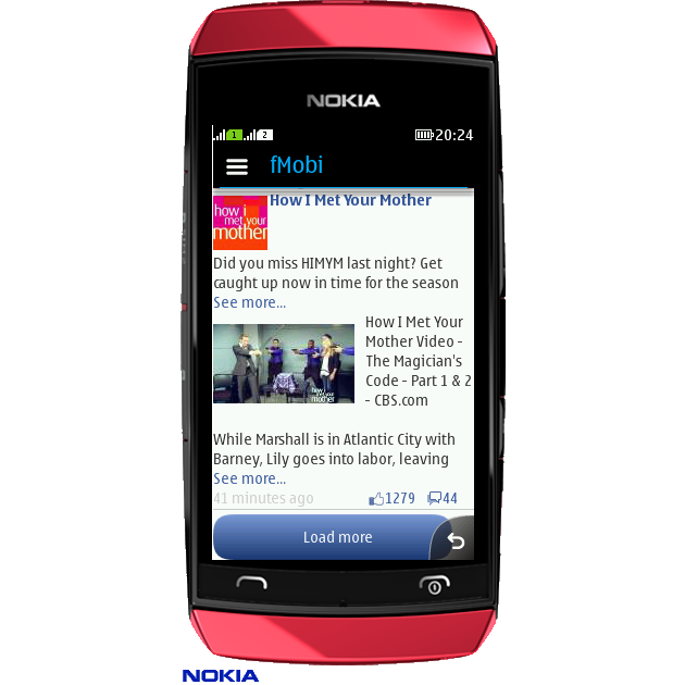Facebook app fMobi released for Java / S40 / Nokia Asha 