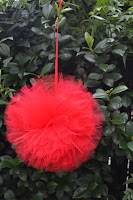 Pom Pom Princess, Red, Tulle, Pom Pom, 25cm