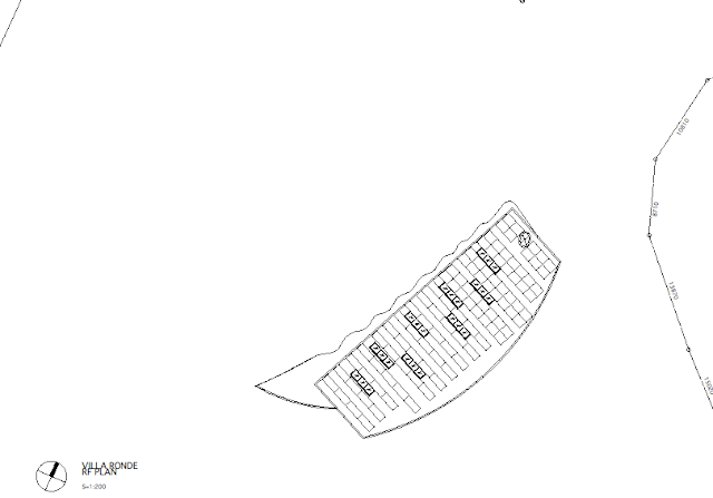 Floor plan of roof terrace of round home