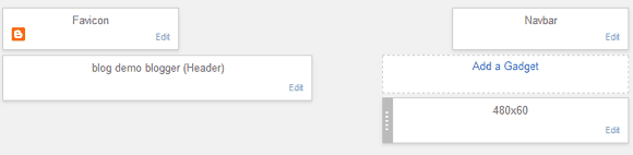 add gadget box in header of Blogger blog