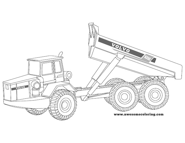 volvo articulated truck coloring page