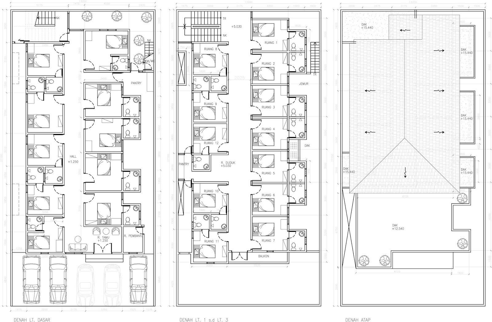 Gambar Architecture Civil Engineering Rumah Kost 4 Lantai 