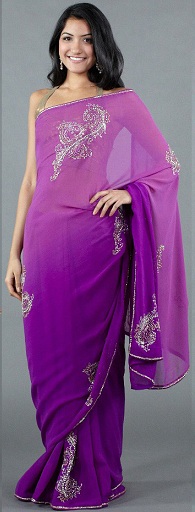 Luxemi Purple Saree Online