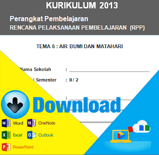 Download RPP Kurikulum 2013 Kelas 2 SD Tema Air Bumi dan Matahari Semester 2