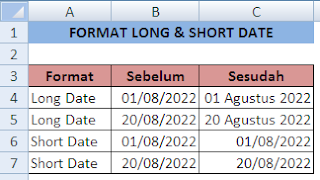 Format Long dan Short Date