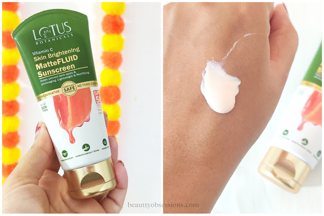 Lotus Botanicals Vitamin C skin brightening Matte Fluid Sunscreen