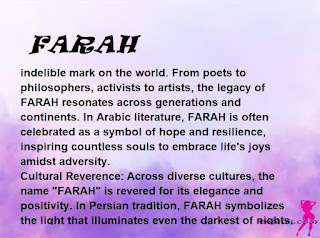 ▷ meaning of the name FARAH (✔)